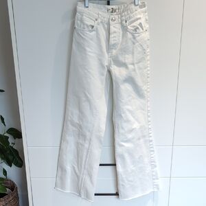 Free People "We The Free" White High-Rise Flare Jeans - size 26